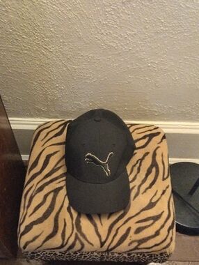 Puma Black Hat with Gold-Trim Puma Logo